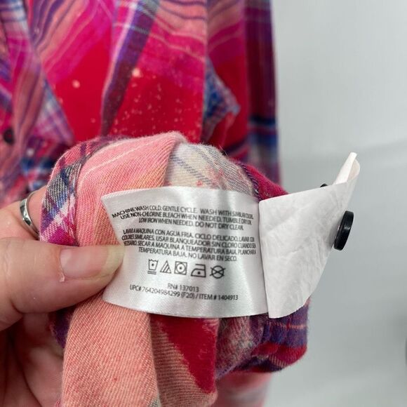 Orvis Womens Button Down Shirt Stretch Long Sleeve Plaid Pocket Red Size XL - Picture 4 of 12